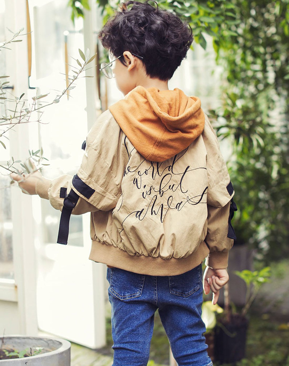 春上新-js&gonim潮流童装男童韩版字母绣花重工织带设计短夹克春装