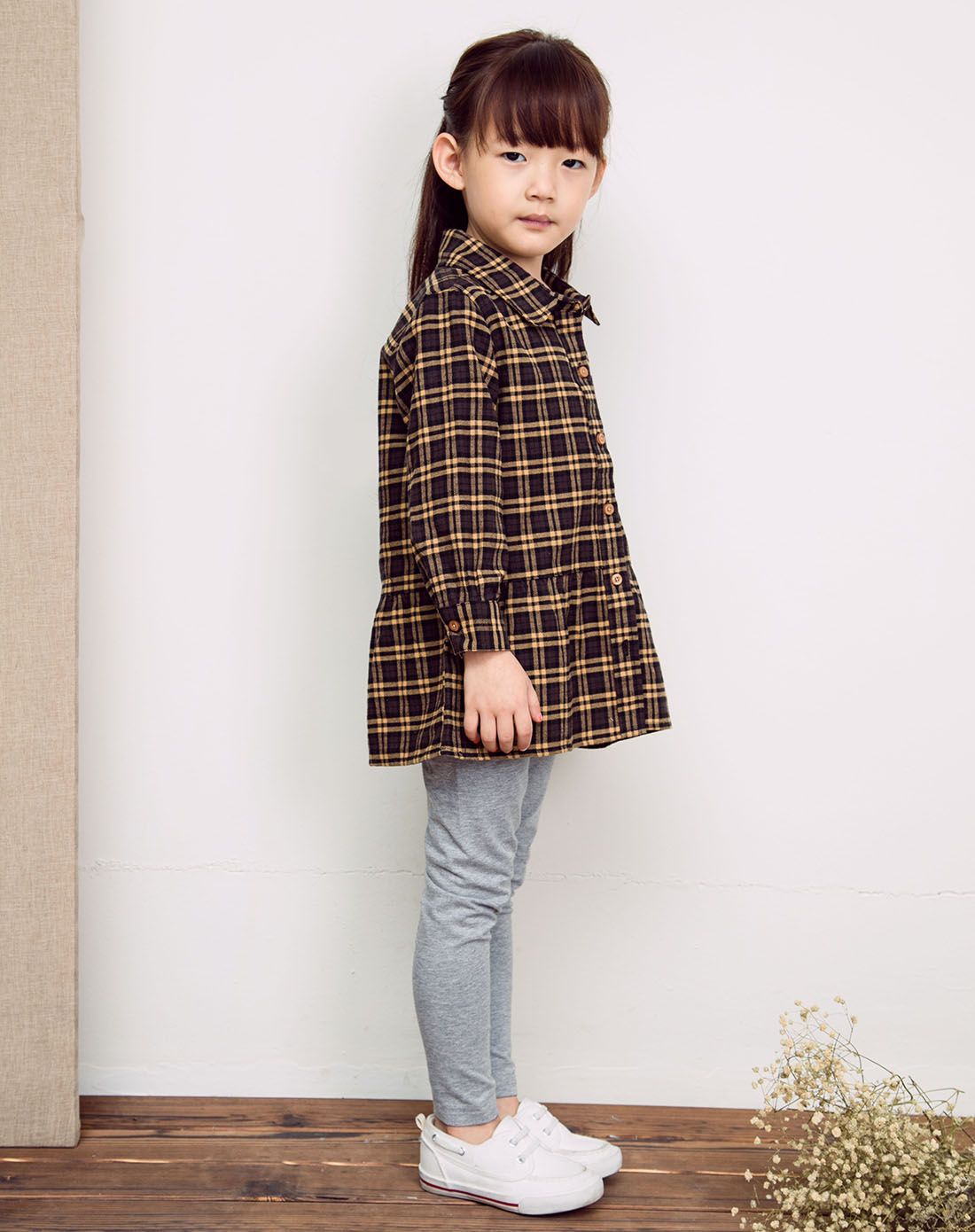 乐比悠悠rubi yoyo精品童装专场 乐比悠悠 女童黄格子格子连衣裙