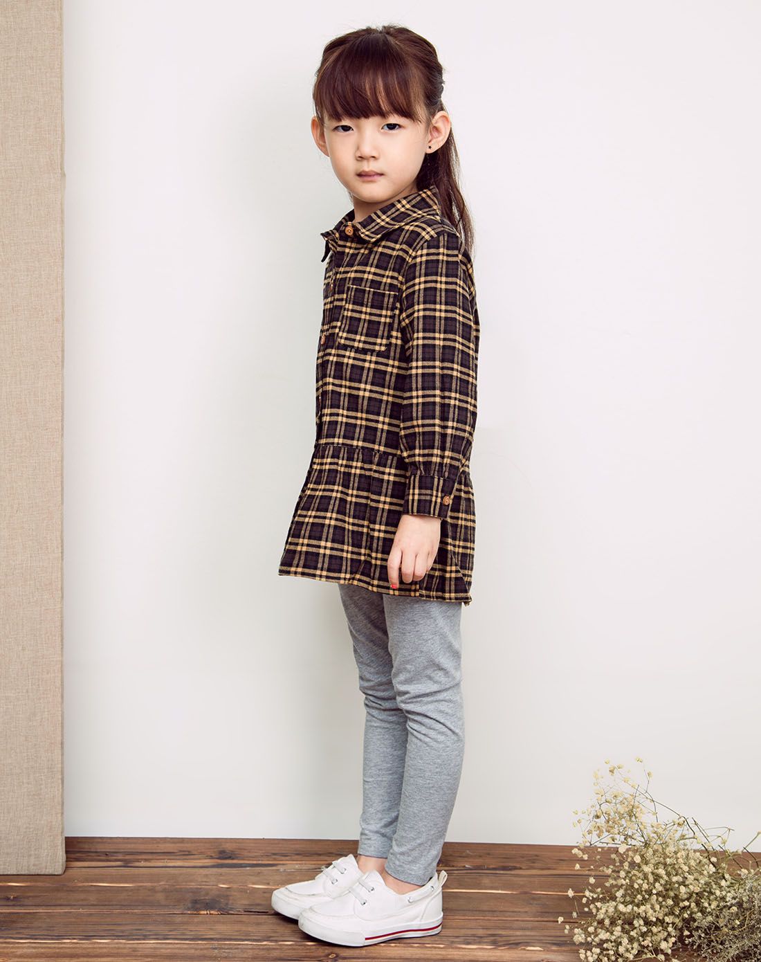 乐比悠悠rubi yoyo精品童装专场 乐比悠悠 女童黄格子格子连衣裙