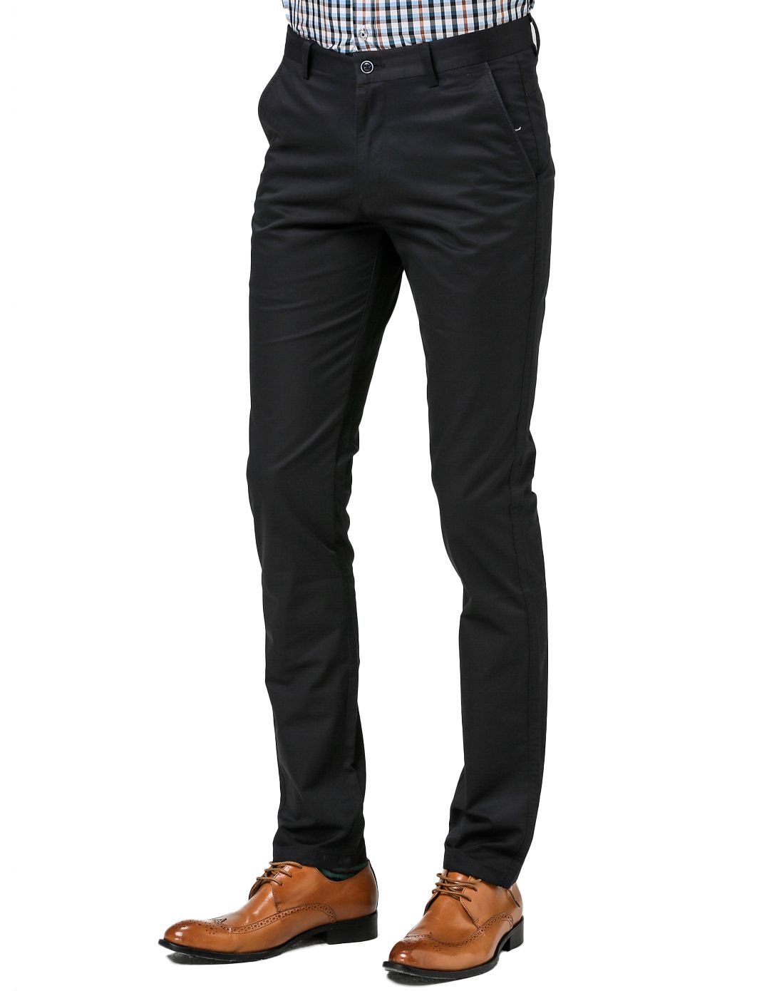 经典黑色亲肤细腻纯棉休闲裤