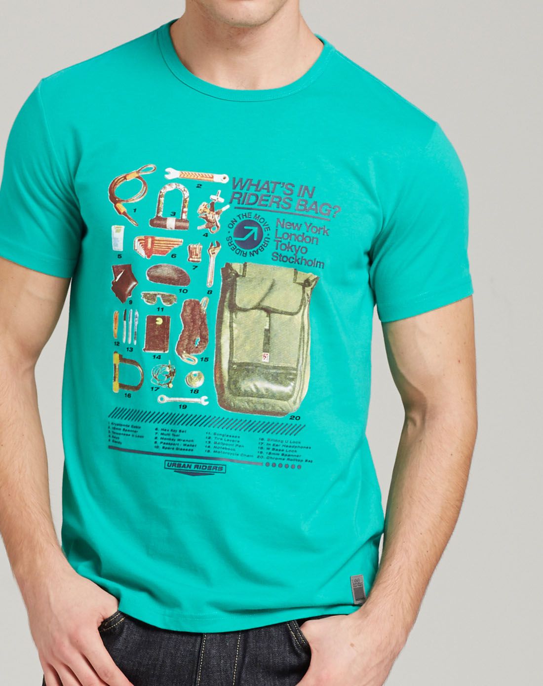 绿色休闲度假短袖t恤