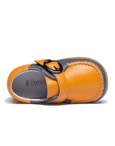 哆啦兔duolatu男女童鞋清仓专场男童灰色婴幼学步羊皮鞋d3532430703