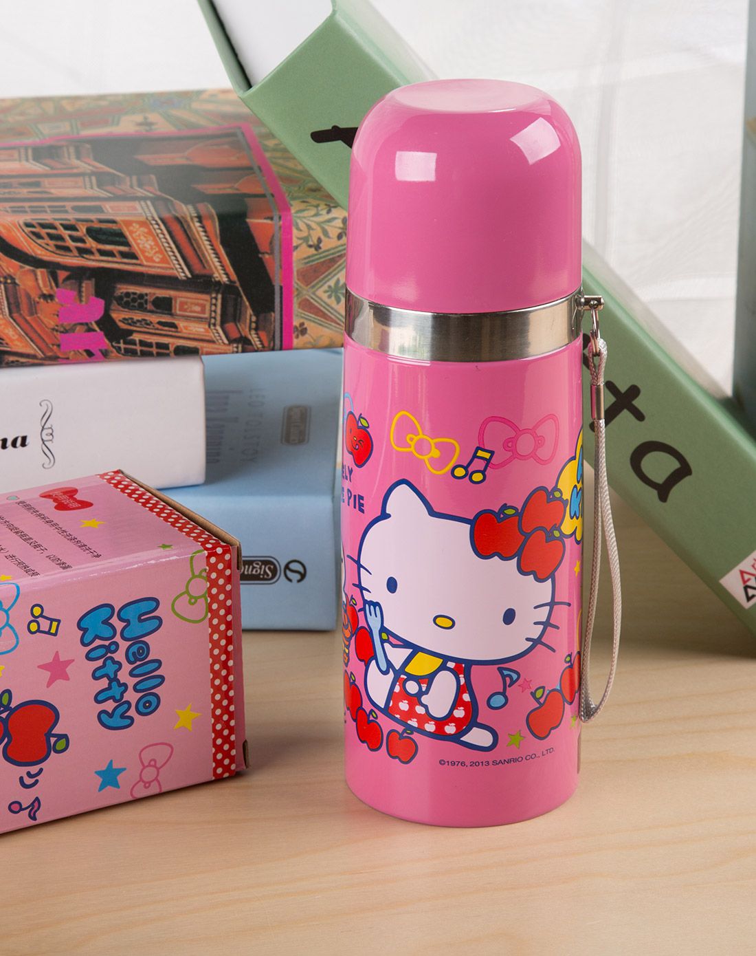 hello kitty凯蒂猫儿童350ml子弹头保温杯桃色