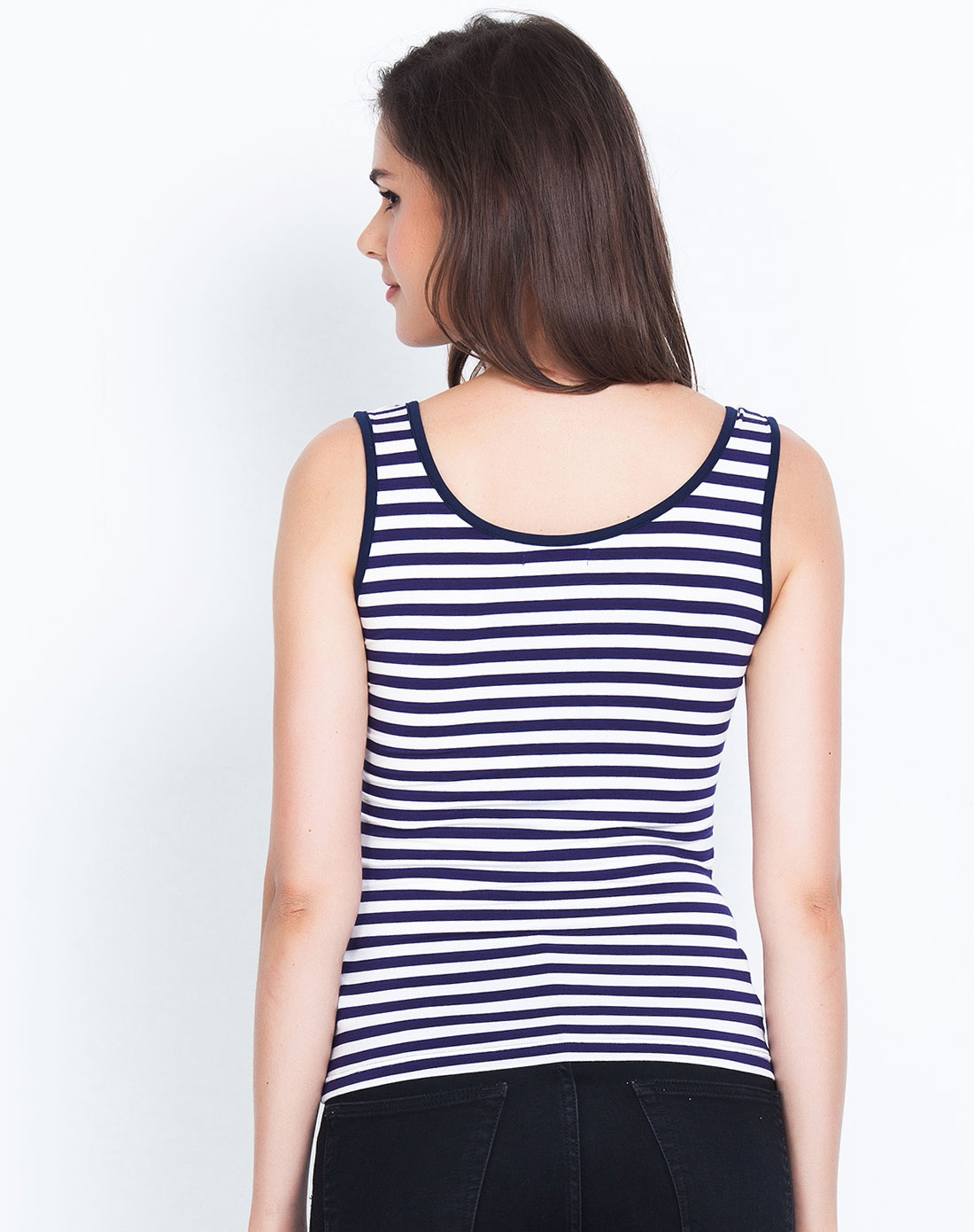 雅婷雅雯内衣女士蓝白条色女背心wz-2164620_唯品会