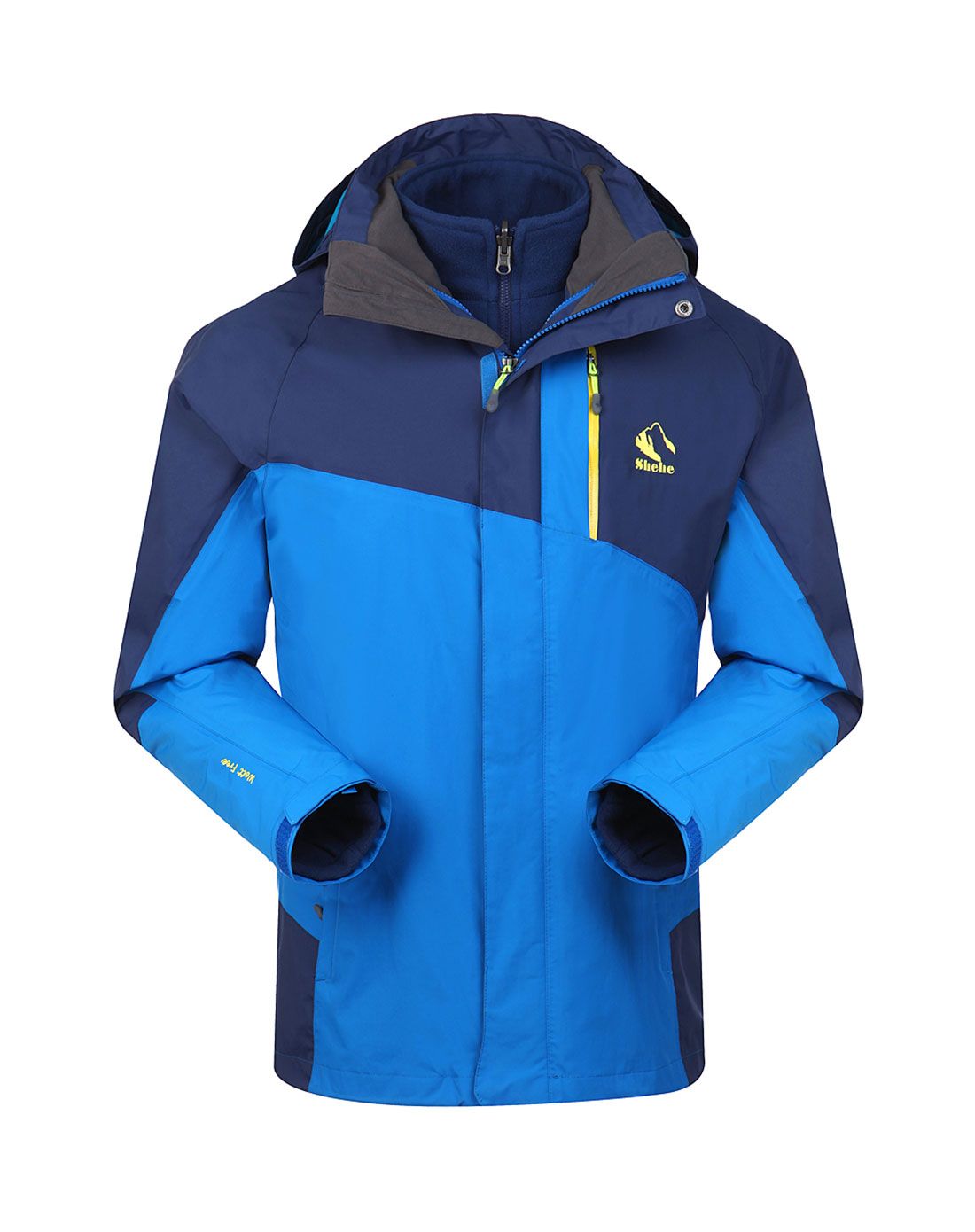 保暖防水 男款普蓝/深海蓝色三合一冲锋衣 舒适防风