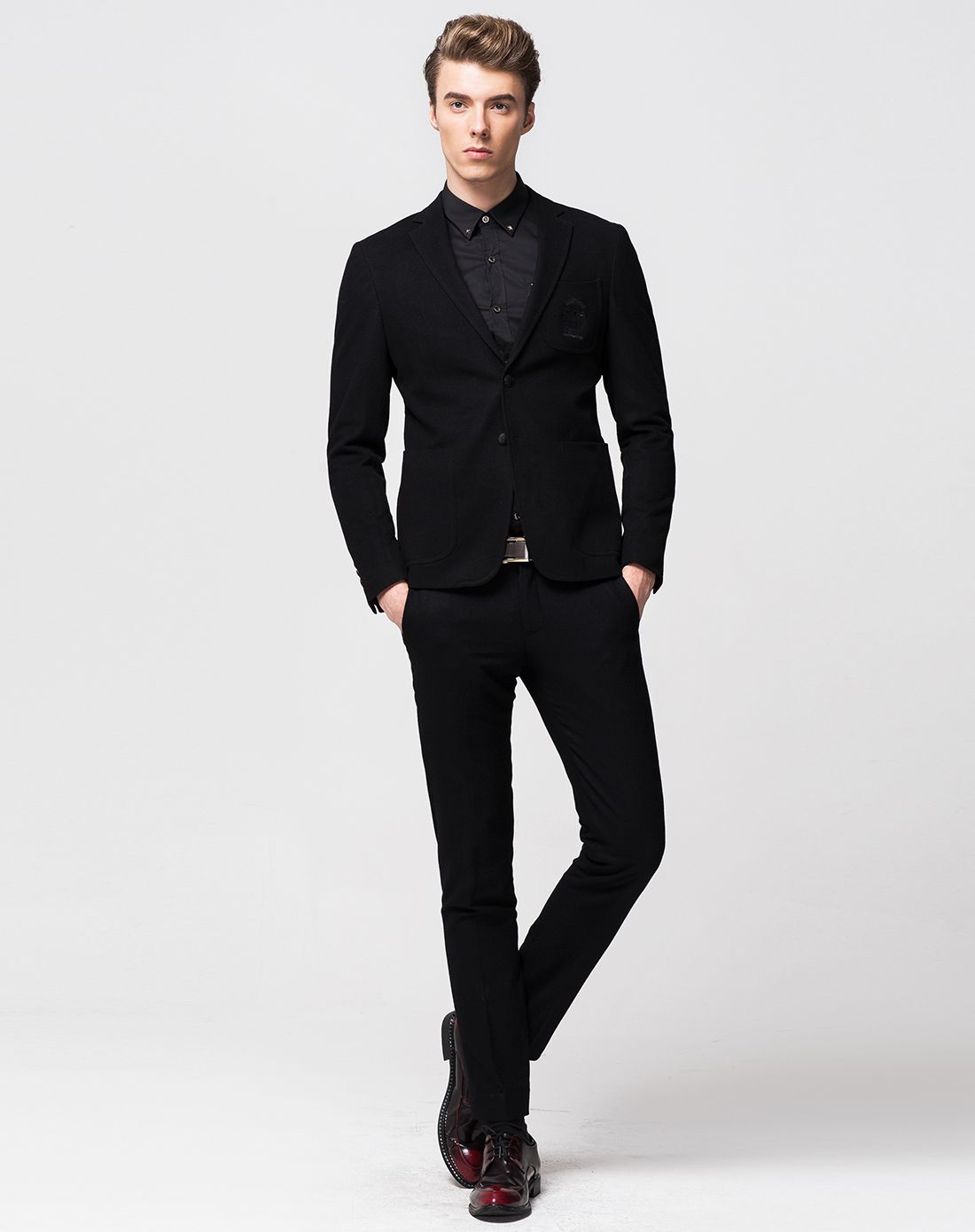 男士时尚休闲黑色便西