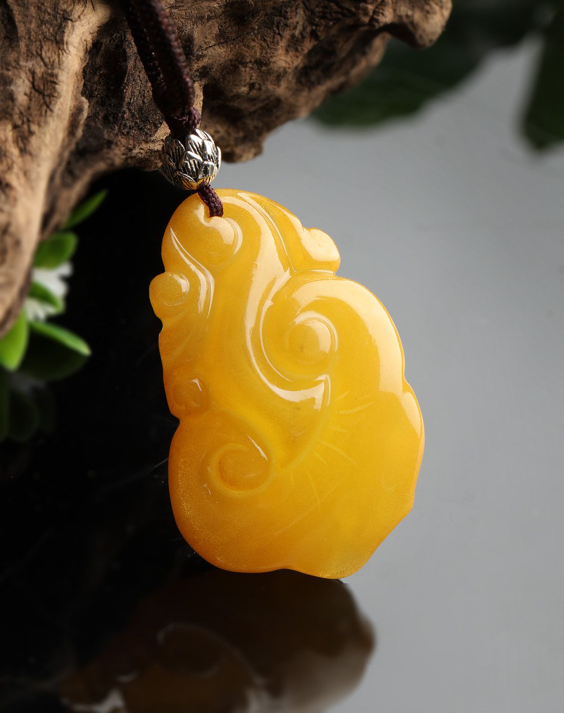 金万年 天然精品琥珀金珀福泽万代吊坠5.29g含绳