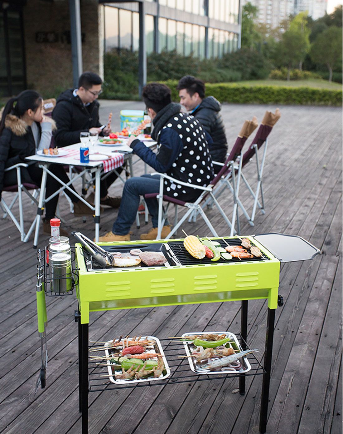 tawa趣味野营装备直发货专场搪瓷工艺 中性款果绿烧烤架twsk-160106b