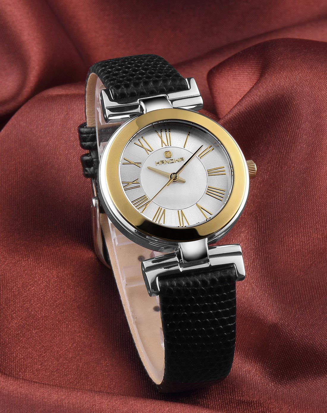 hanowa 瑞士原装罗马复古石英女表 送两条皮表带
