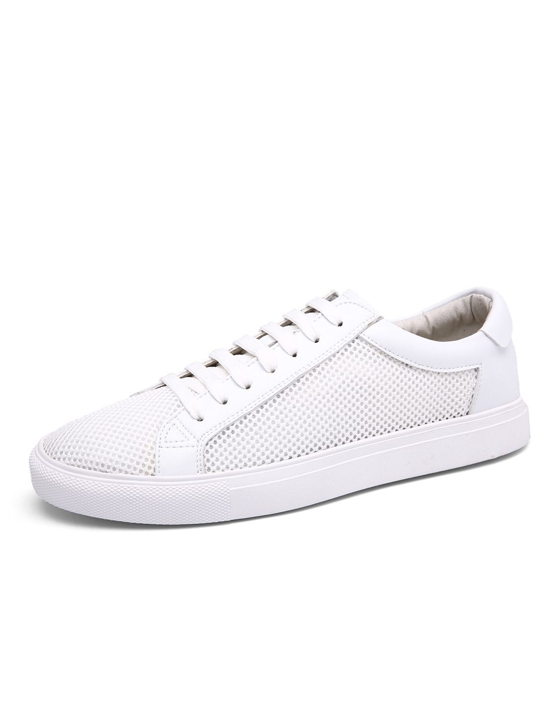 夏季透气白网白边小白鞋学生休闲板鞋情侣运动网鞋男潮鞋