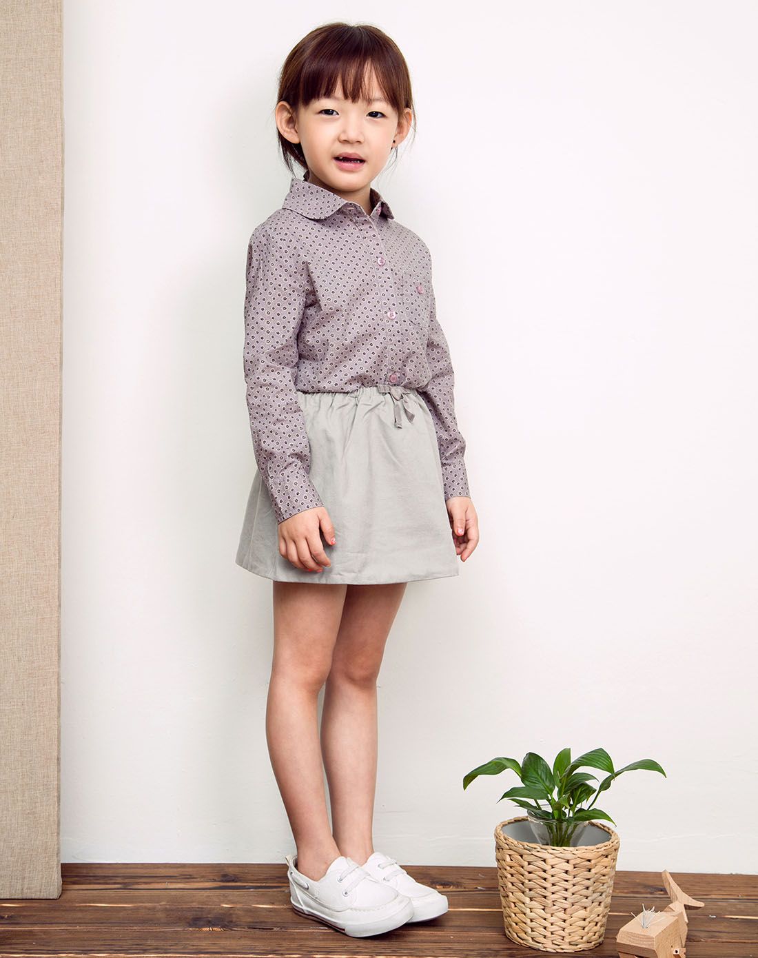 新年风童装特惠专场乐比悠悠 女童粉紫碎花粉紫衬衣rb41cs253032f90