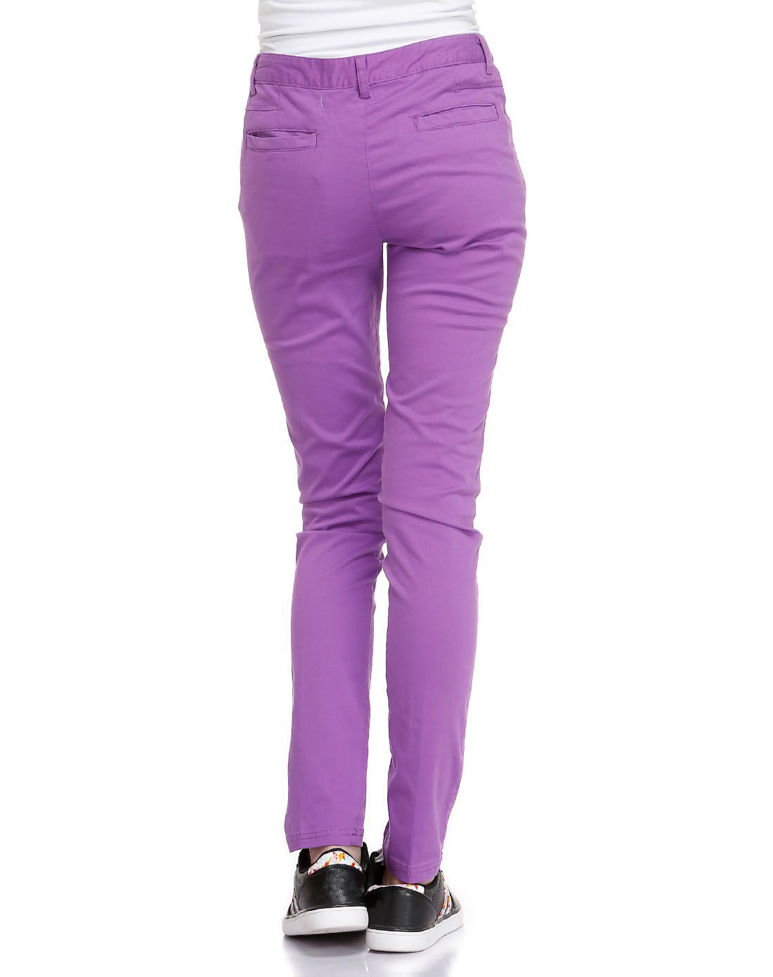 女款露莓紫色透气休闲长裤 百搭时尚