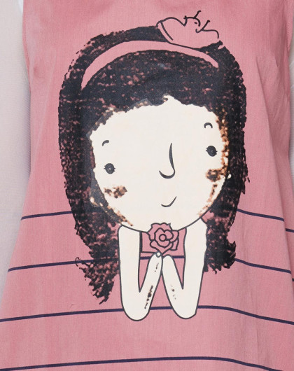 粉色卡通印花金属纤维马甲