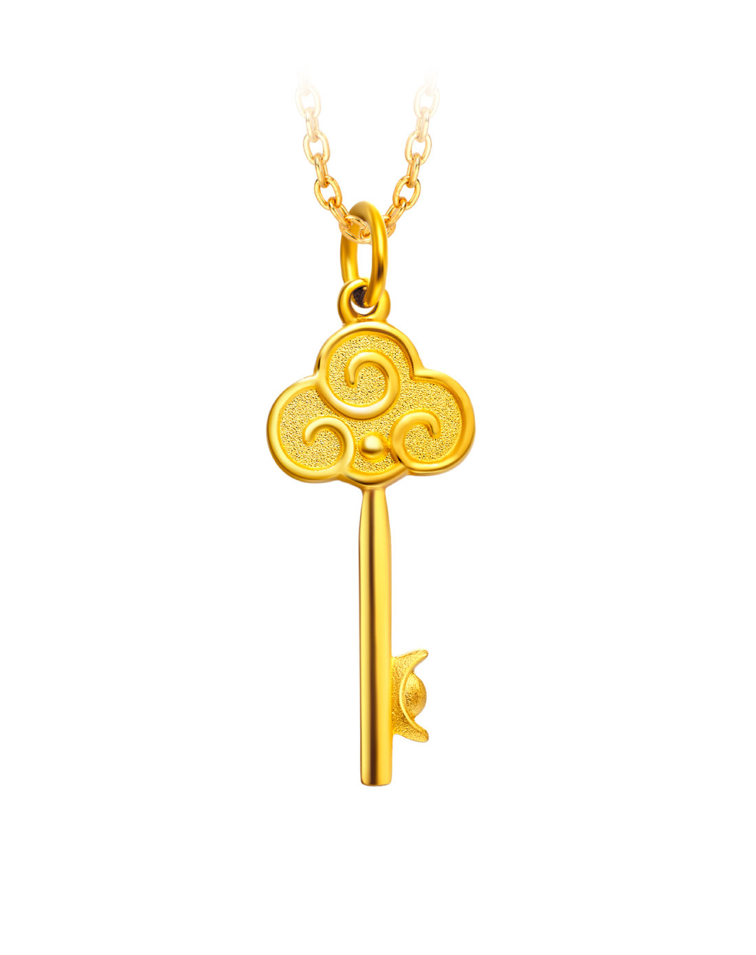 周大福 祥云钥匙黄金吊坠(不含项链)(计价) 约3.7g