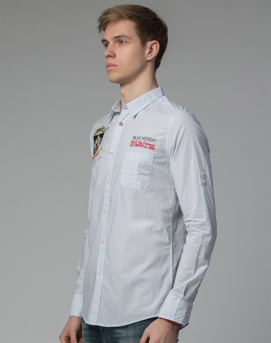 男式冰蓝色衬衫