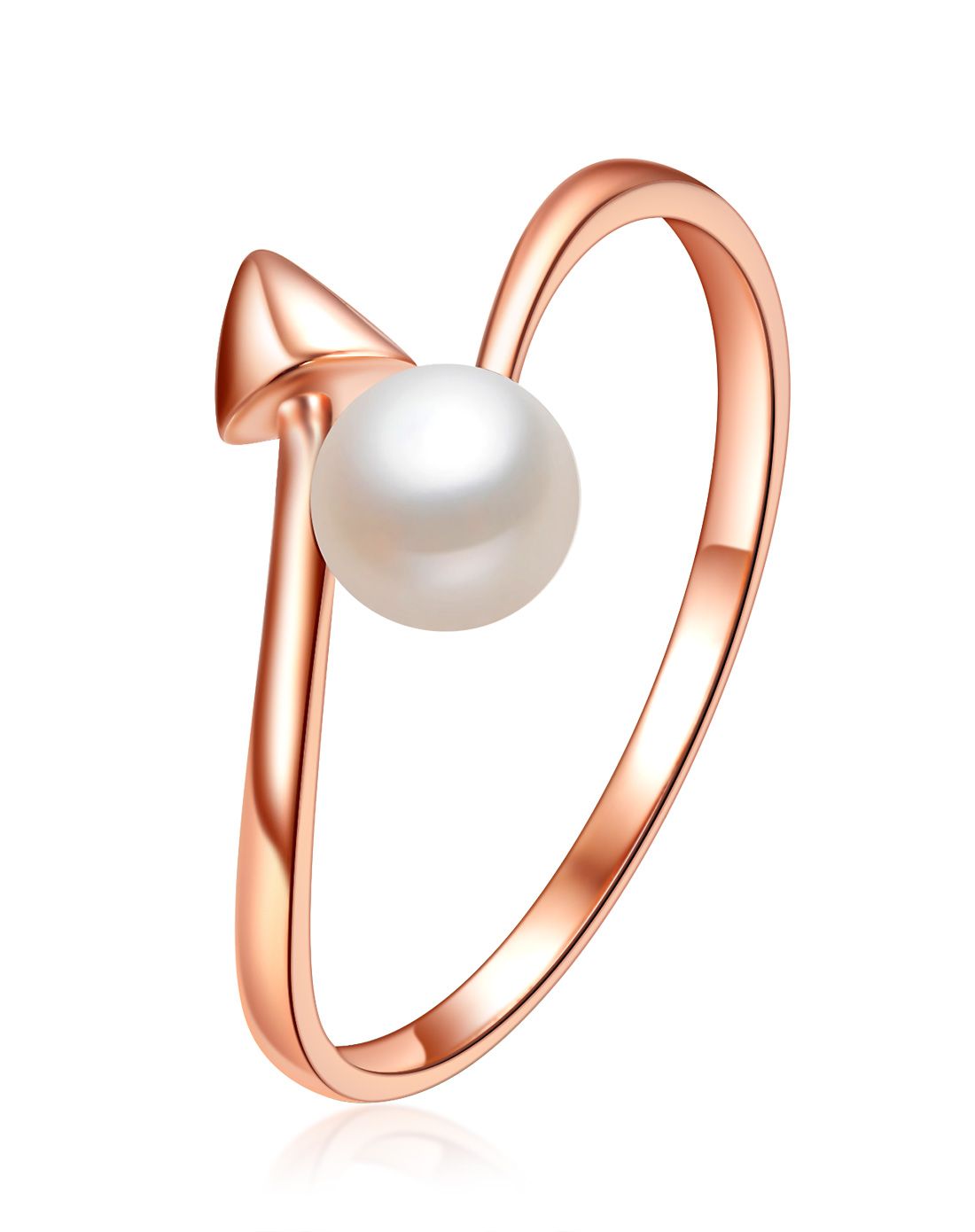 丘比特之爱神箭 18k金珍珠戒指 1.18克