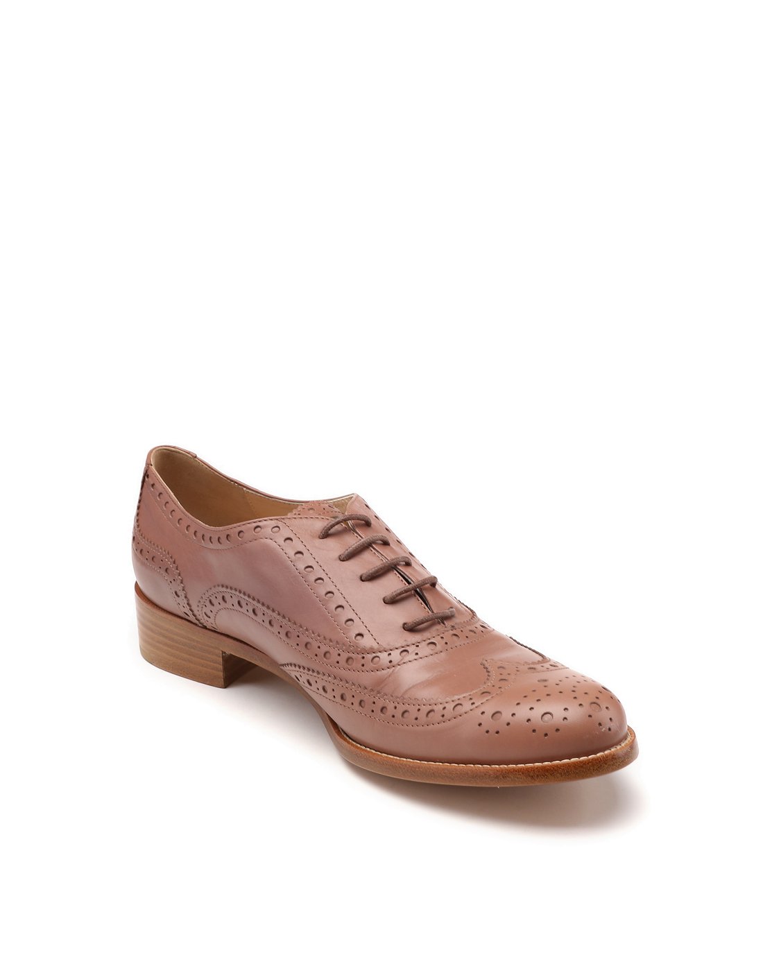 bally女款赭色雕花布洛克鞋