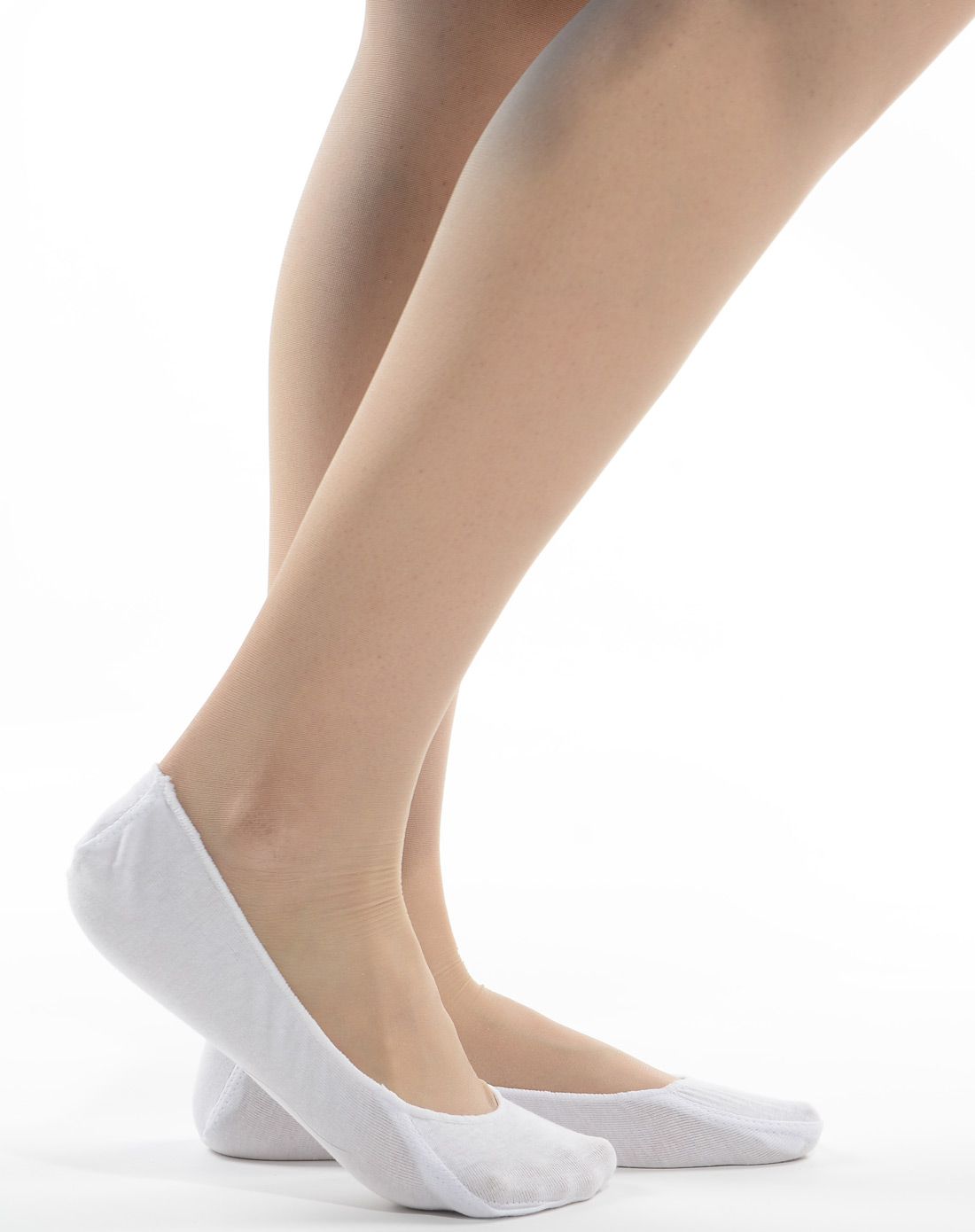 运动健美 女款白色隐形船瑜伽袜两双装