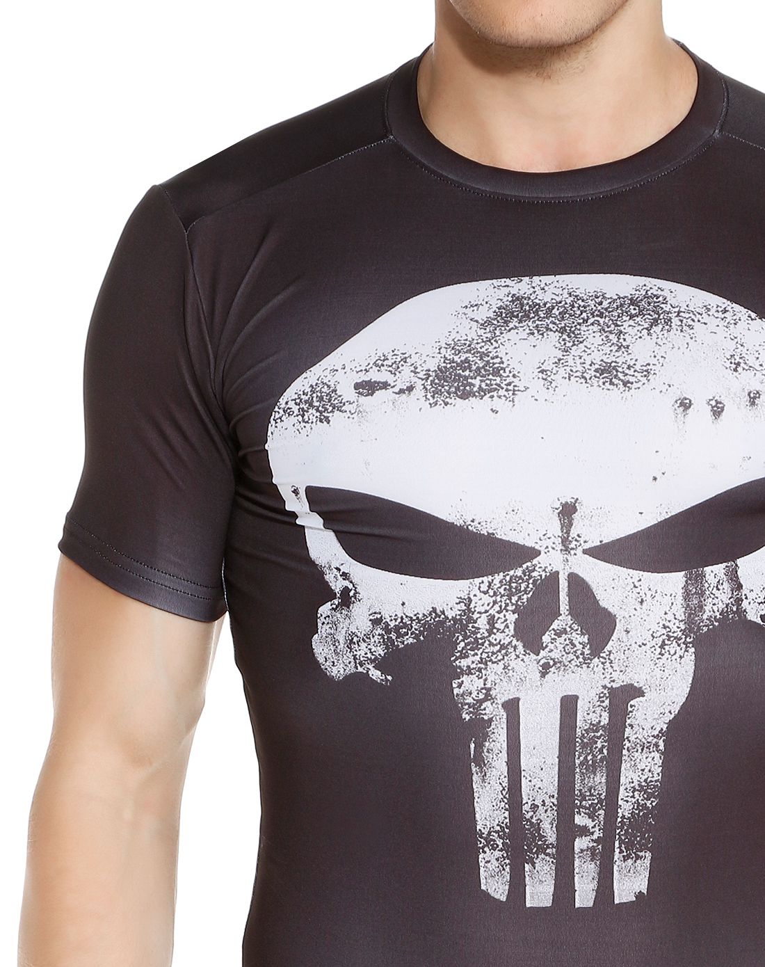 强力伸缩 男款黑色heatgear短袖t恤 英雄系列