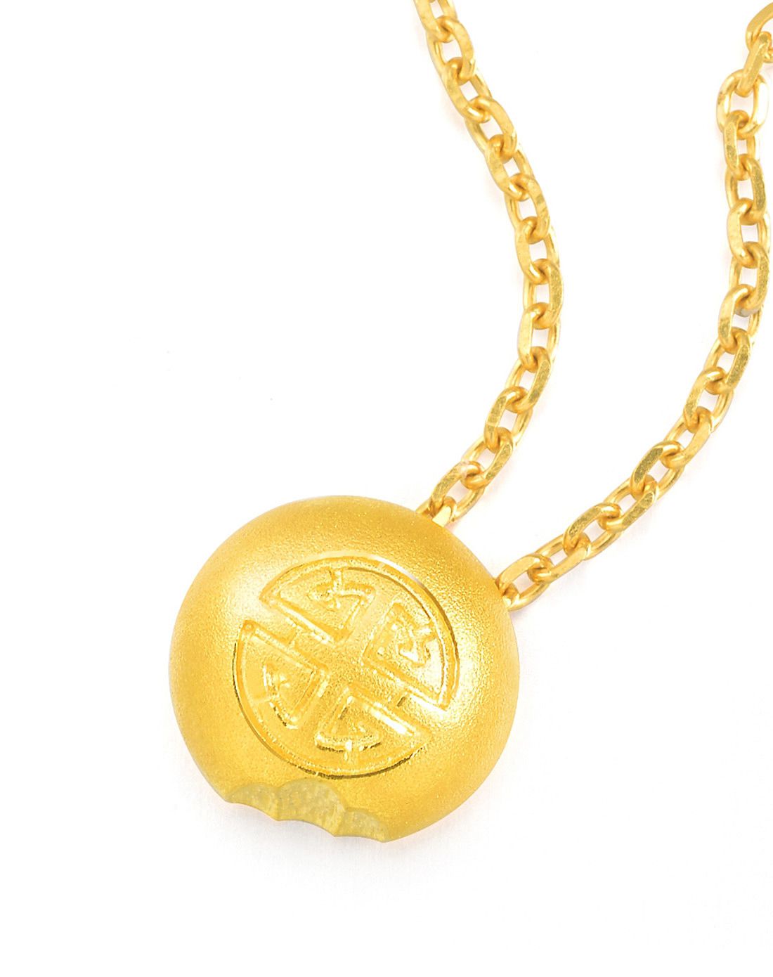 周生生 黄金(足金)点睛品吉祥系列禄字圆饼吊坠(不含项链)