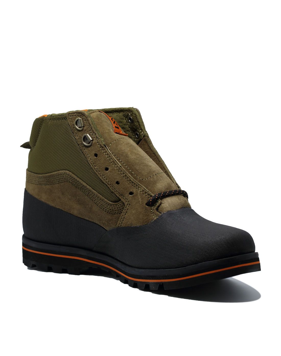 猪皮革拼接 男款绿配黑色休闲鞋 高帮耐磨