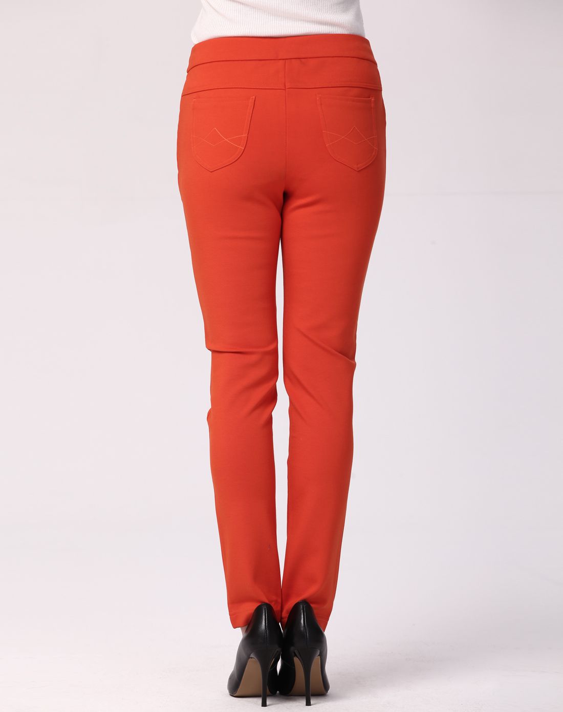 橘红色色时尚百搭女士长裤