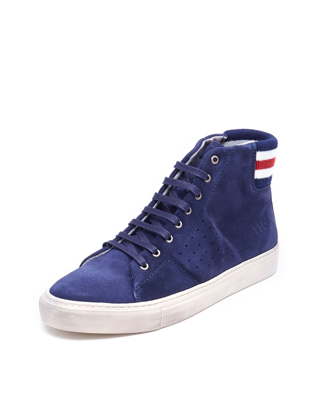 lumberjack男男款海军蓝色反绒皮拼接高帮休闲鞋sm16805-002m02cc001