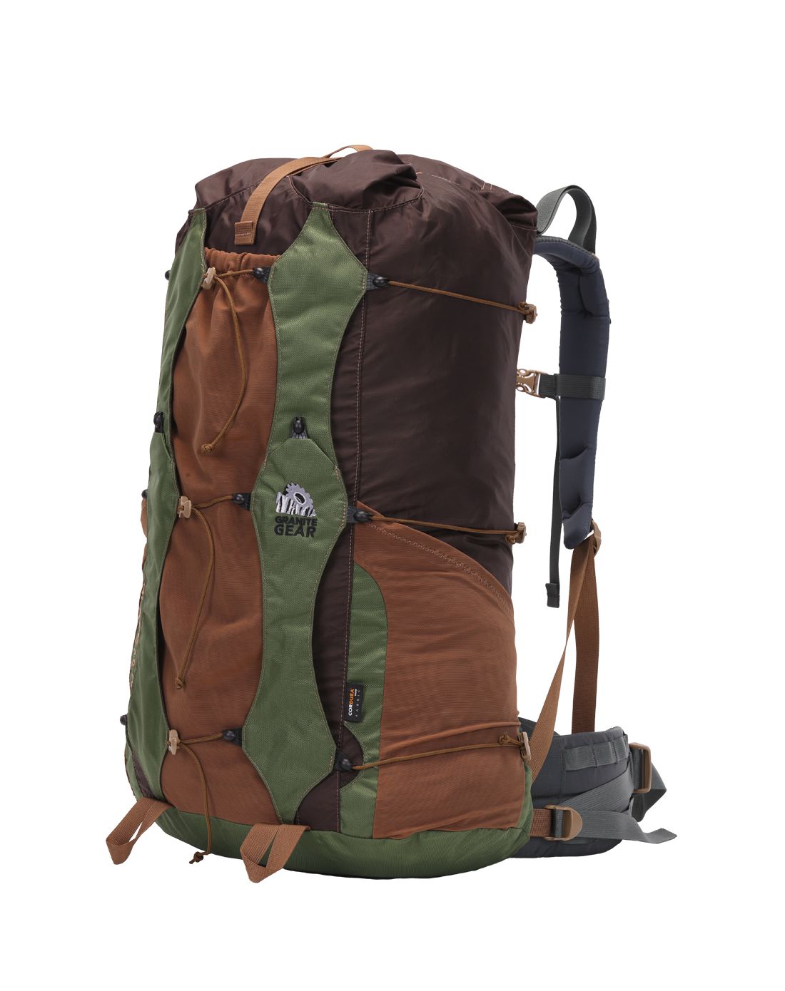 60 中性款绿配棕色可调节登山包