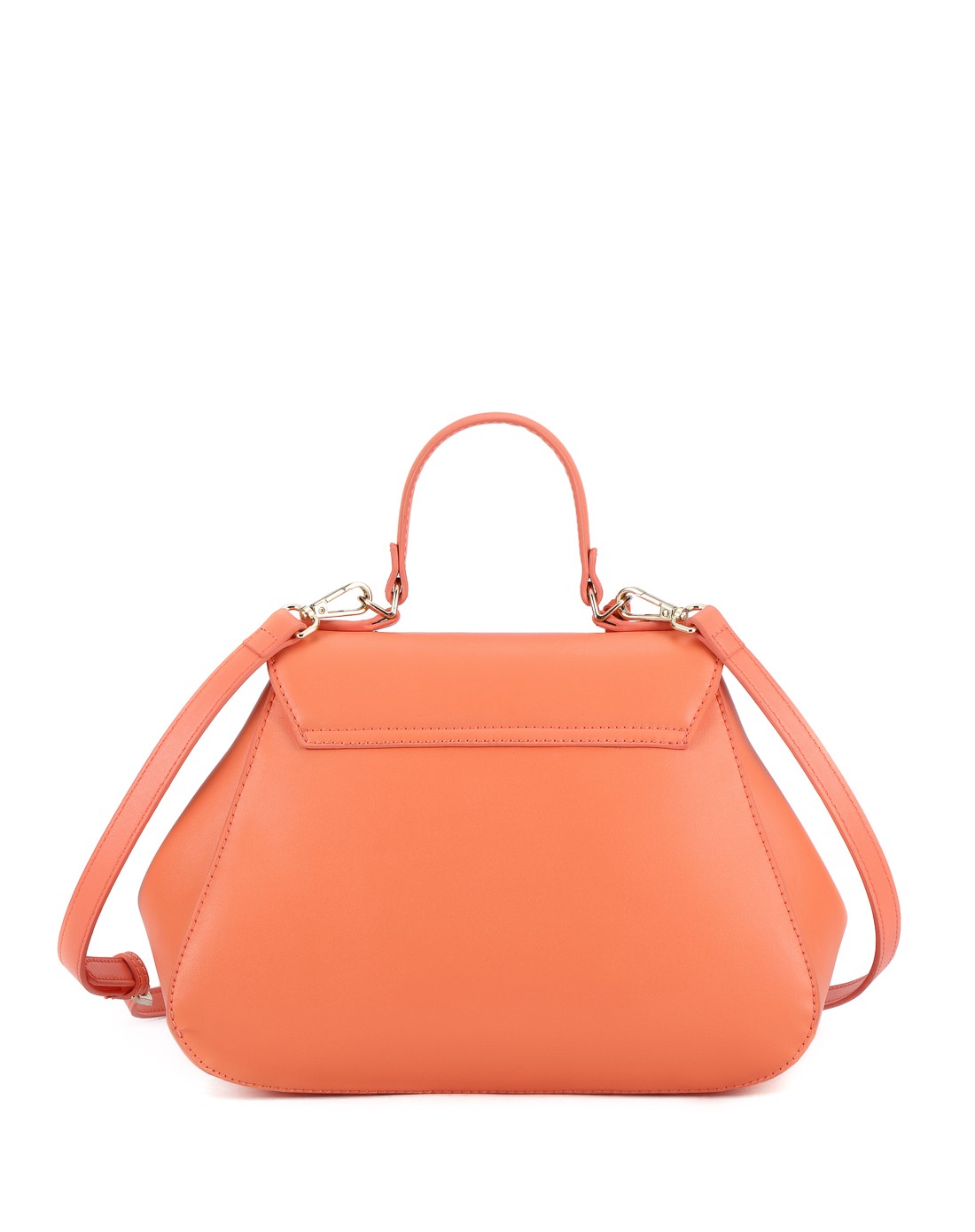 2016新款牛皮珊瑚橙女士多功能百搭手提斜挎包