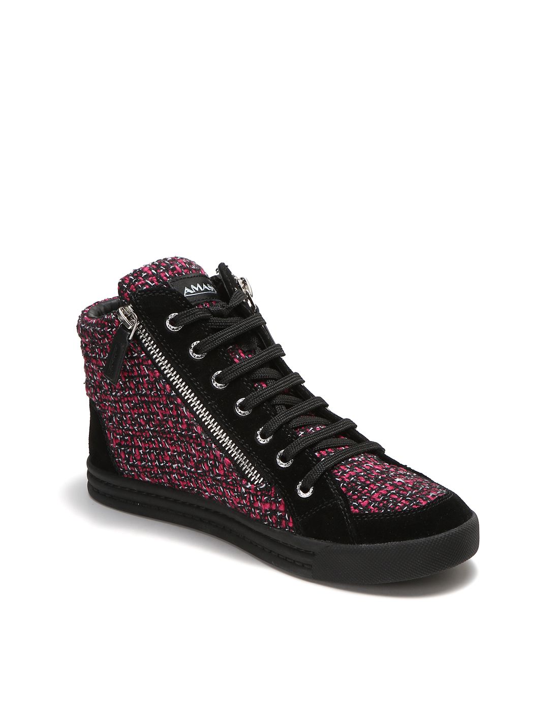 哥弟 双拉链高帮休闲板鞋红色