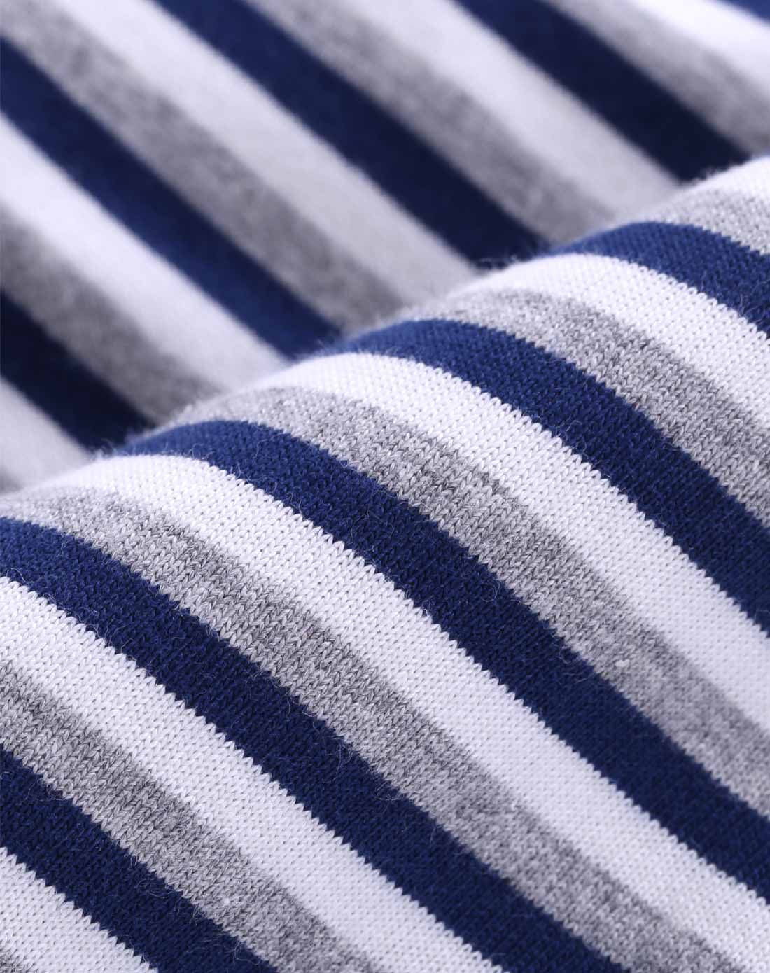 冬季中性厚棉蓝色横条小熊连帽开档哈衣