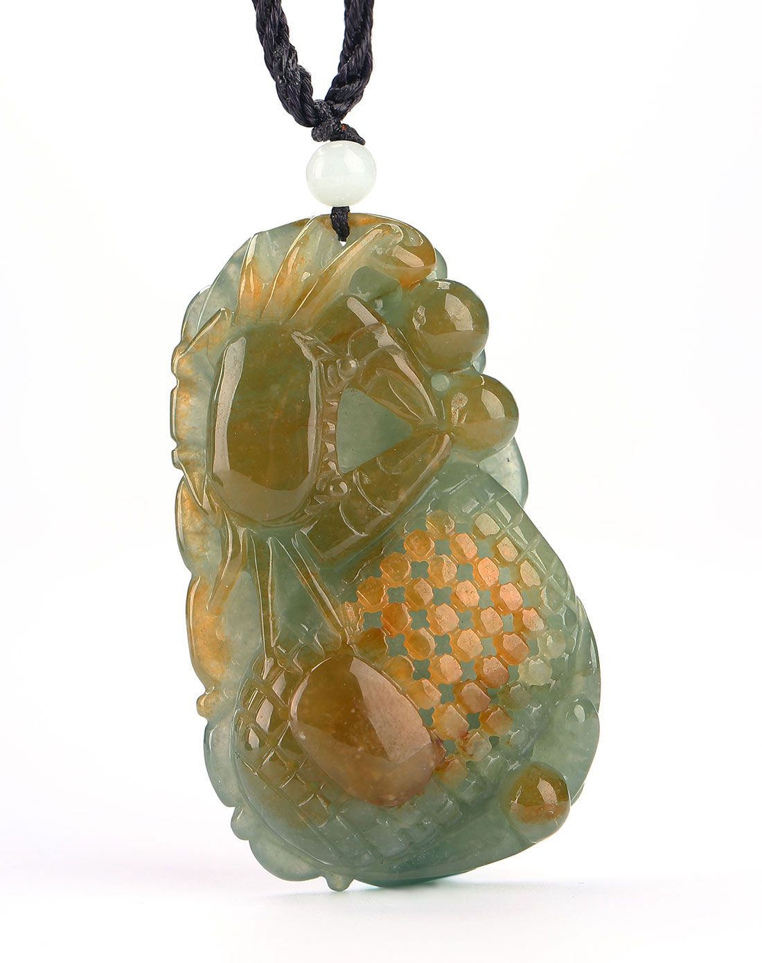 凤禧 精雕工八方来财特色黄翡天然翡翠吊坠