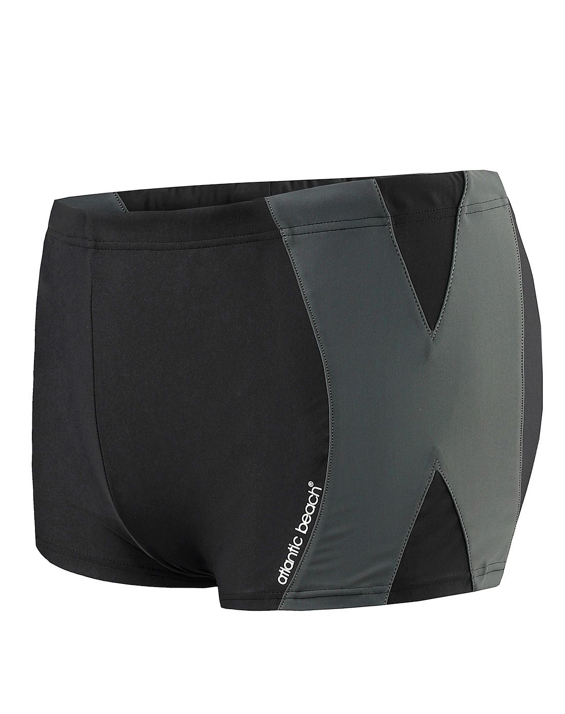 动感透气 男士黑中灰平角泳裤 时尚舒适