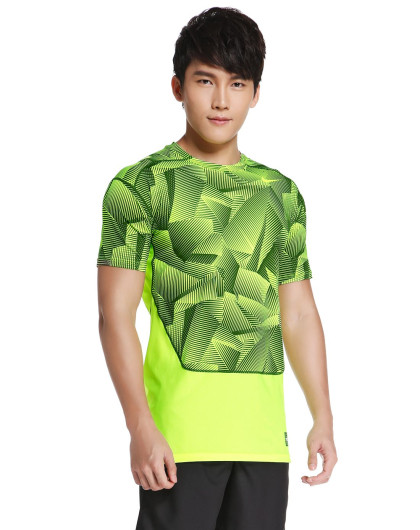 透气速干 男款绿色运动短袖t恤