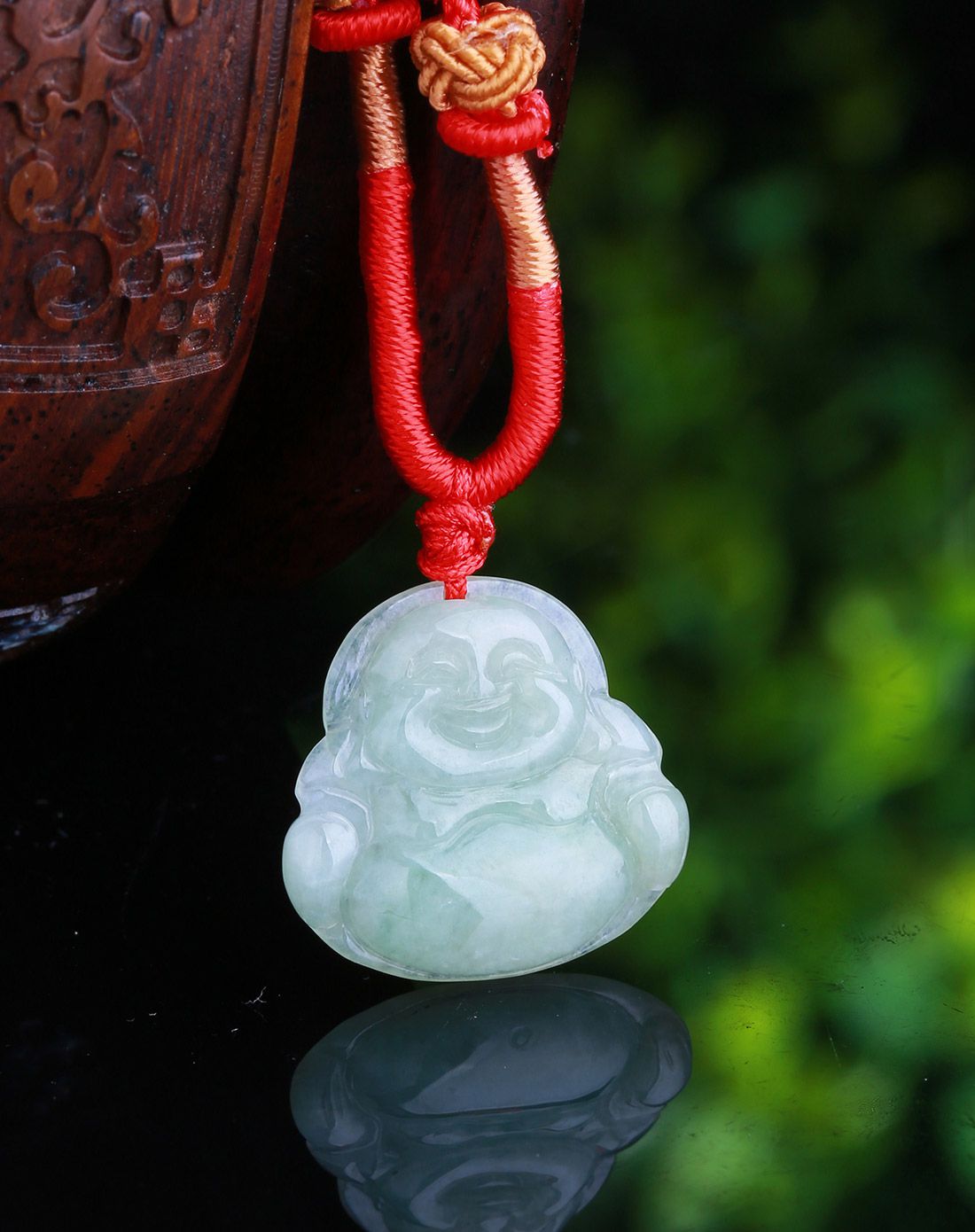 柏诗翠 新款 a货翡翠小佛公吊坠