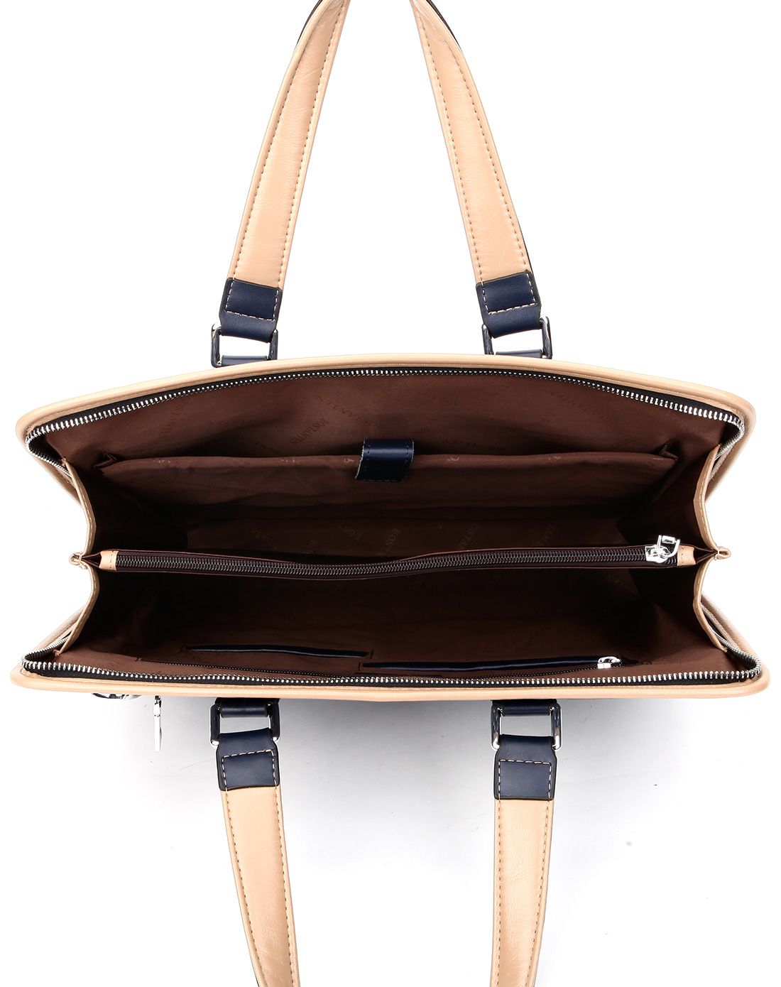 男士蓝色压花二层牛皮商务休闲公文包