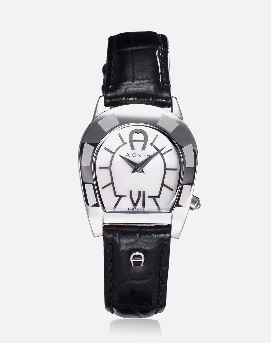 aigner 瑞士原装银色边框优雅贝母表盘石英女表