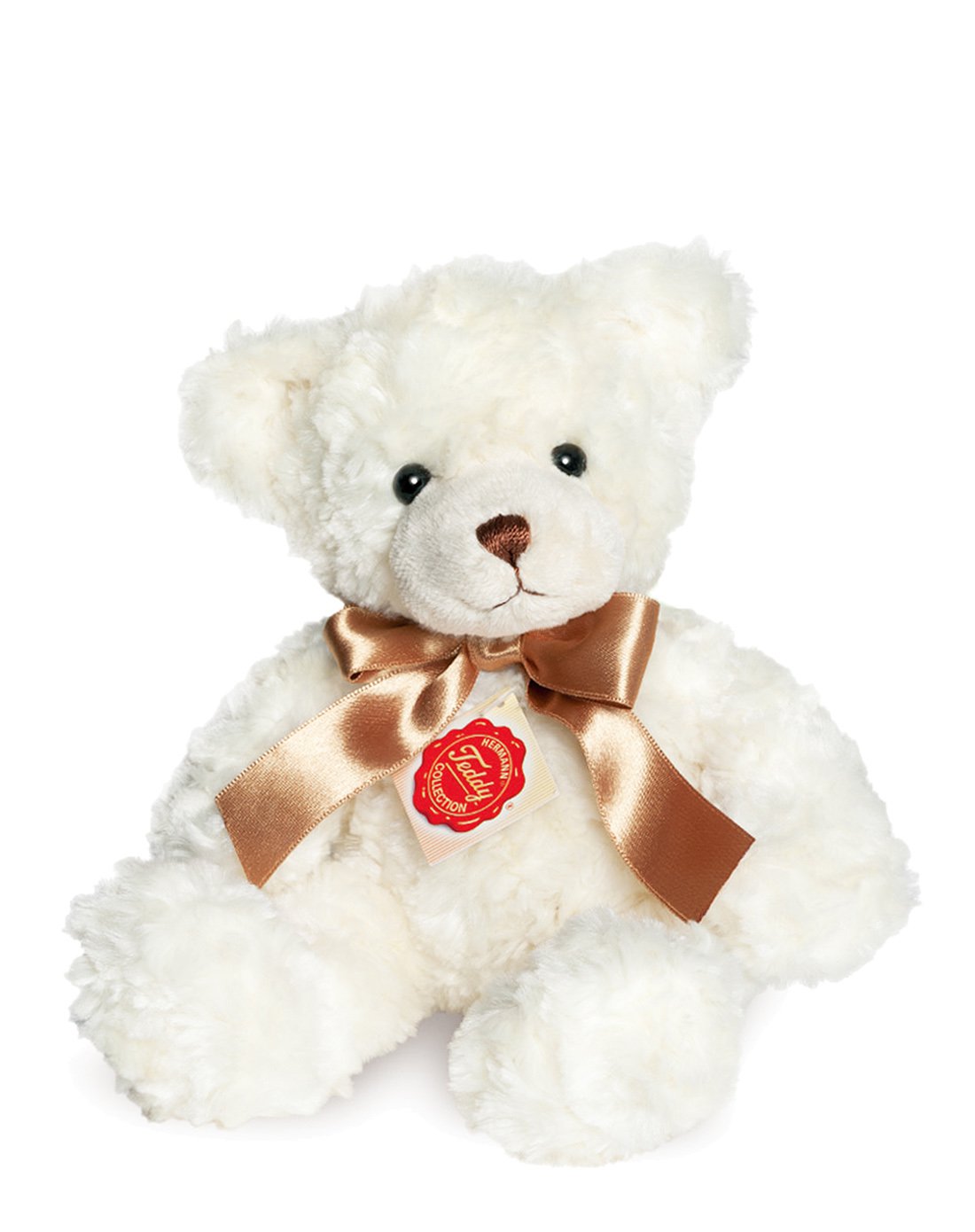 德国hermann teddy赫尔曼戴领结奶油色泰迪熊 26cm 收藏手工版 仿真