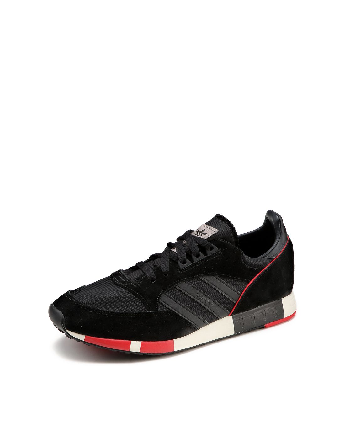 boston super 中性款黑配红色运动休闲鞋