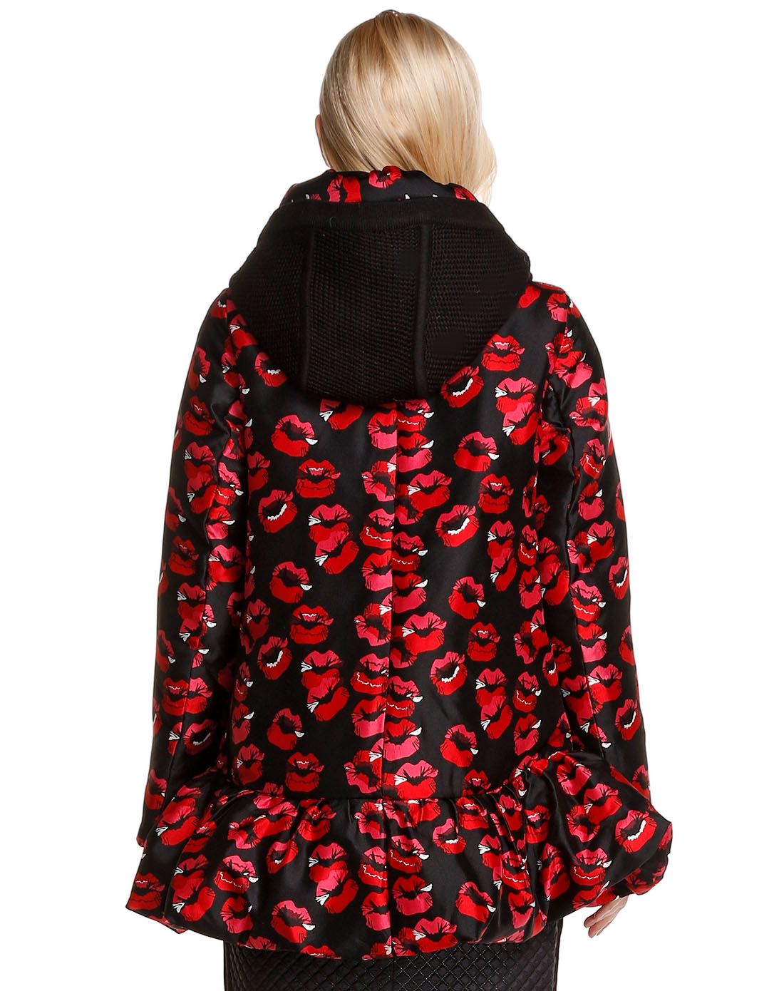 mia mia maison de maxmiya黑/红色时尚印花长袖羽绒服842868h-88