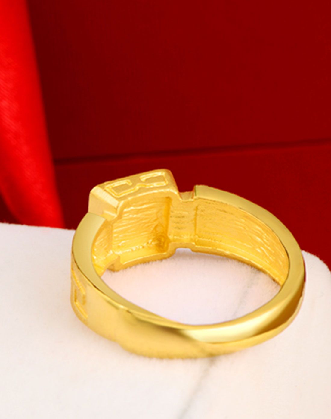 足金福字戒指男士方戒(计价)约7.16g