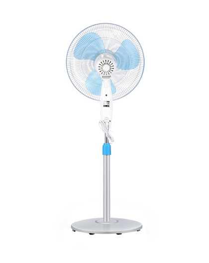 三叶机械3档风速静音摇头蓝白色落地扇