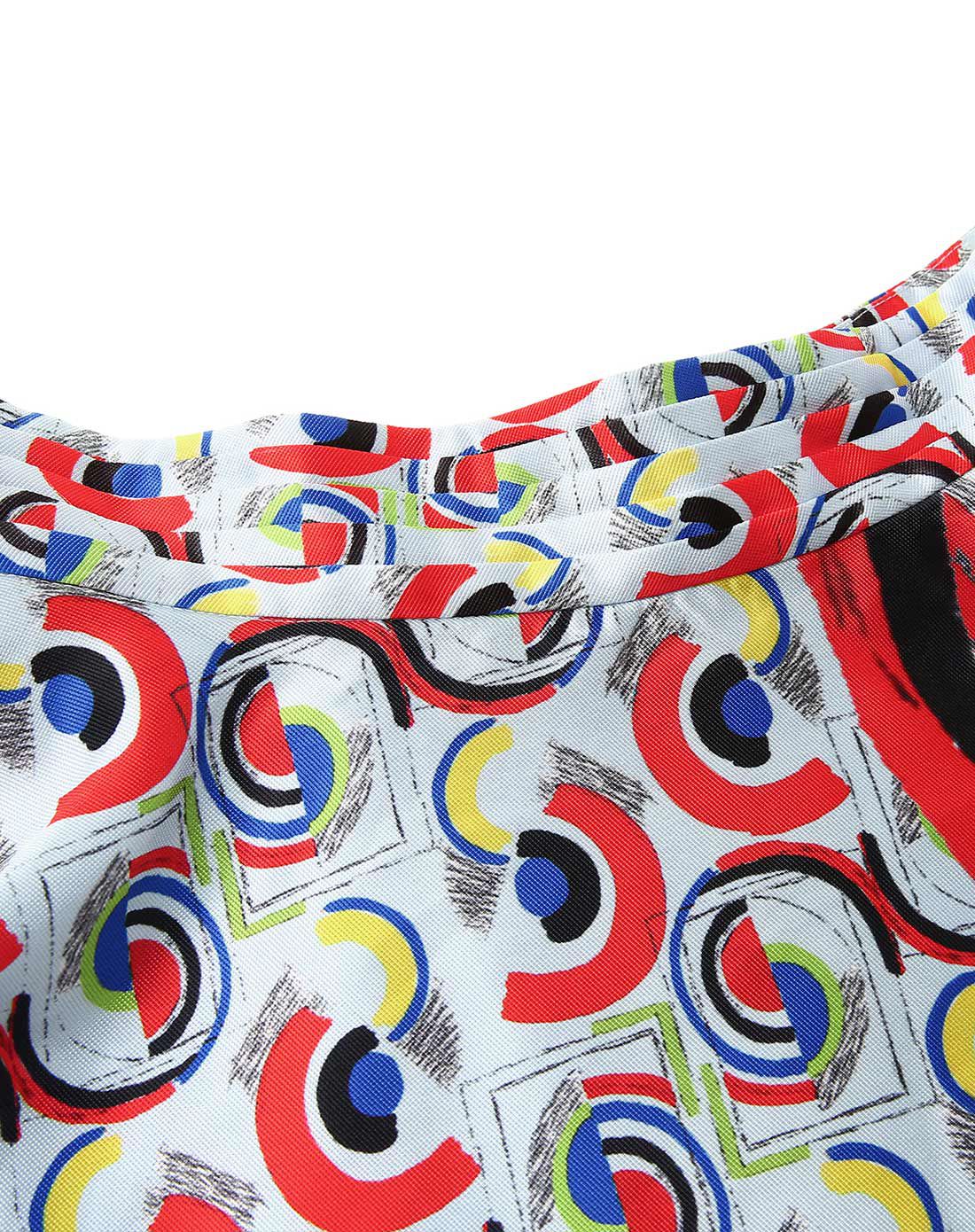 复古波普印花半身裙高腰显瘦伞裙半身裙