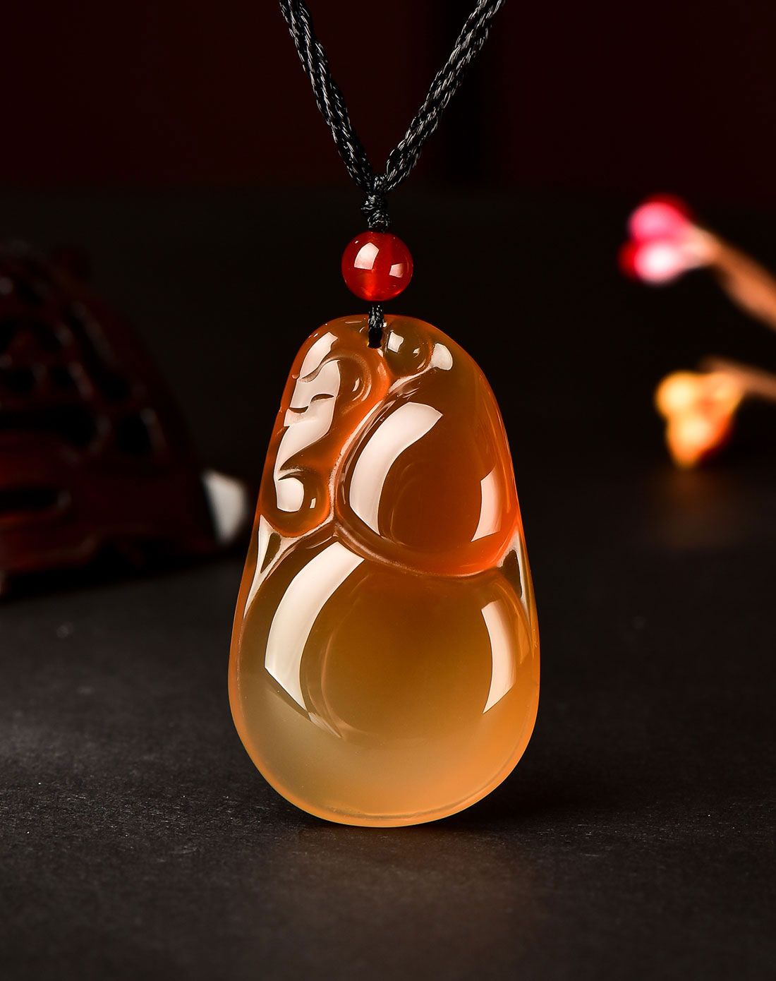 福禄满满冰彩玉髓葫芦吊坠