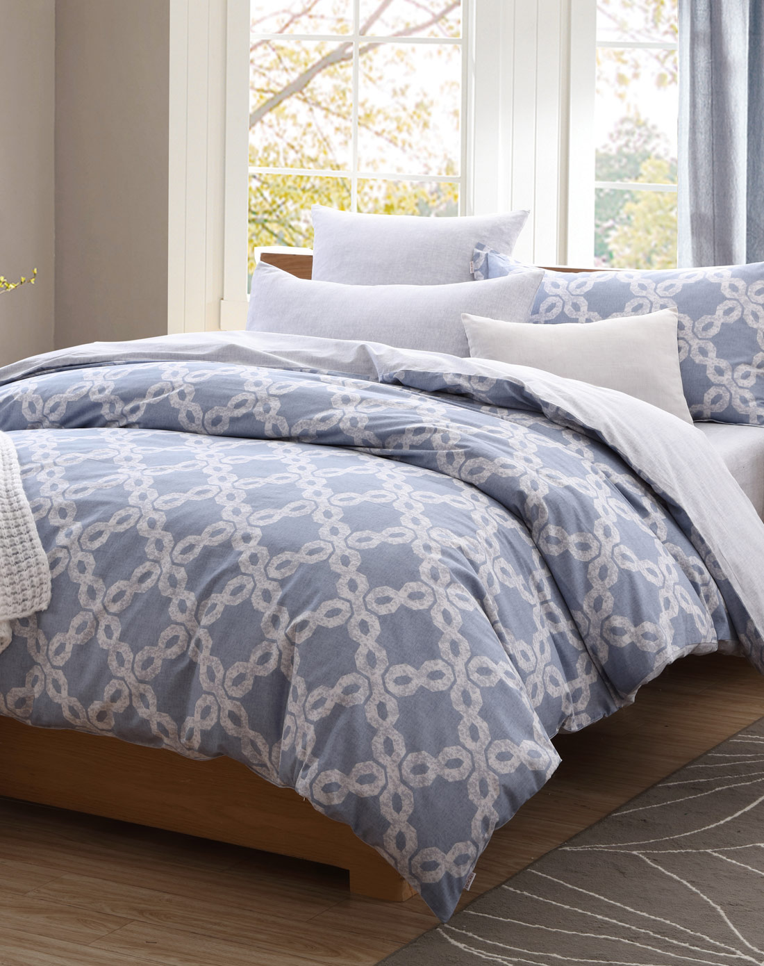 博洋beyond家纺专场 1.8m高支全棉印花床单四件套-弗兰