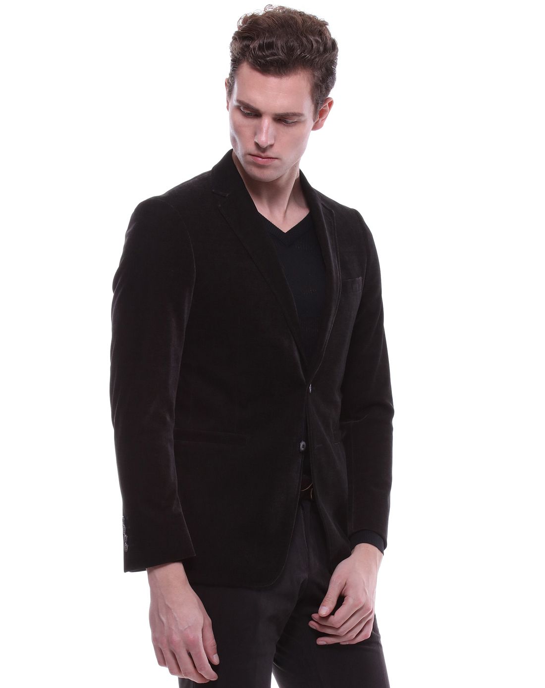 时尚简约绒面西服