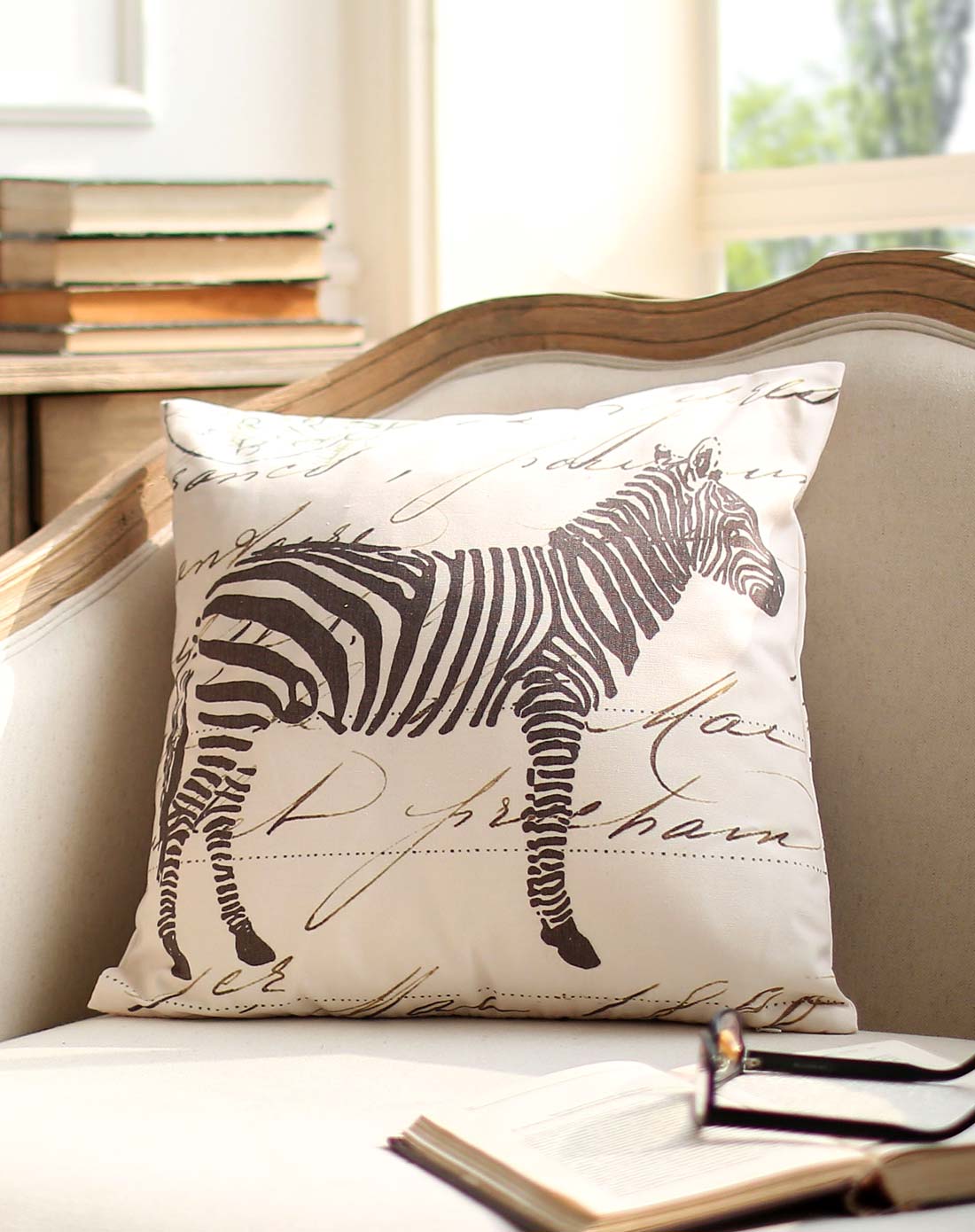 斑马印花抱枕不含芯