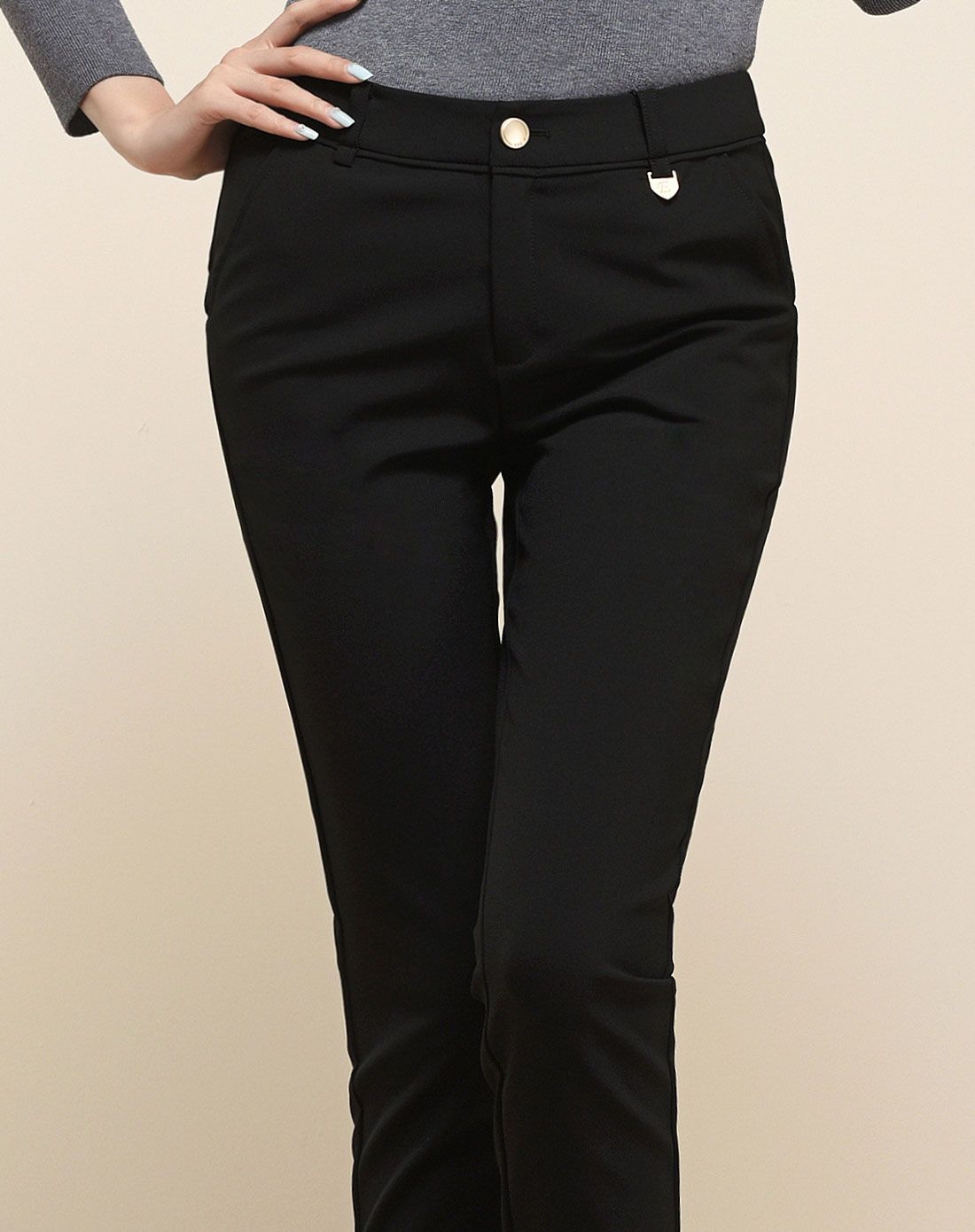 逸阳esey女裤移动端专场黑色显瘦小脚铅笔裤999088-a01_唯品会