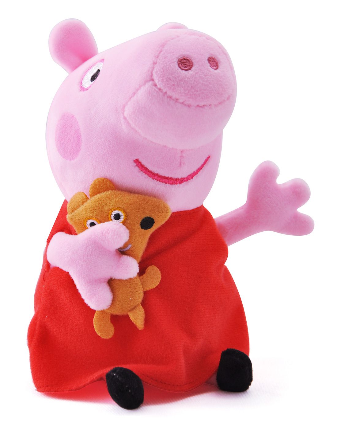 小猪佩奇毛绒玩具 佩佩抱熊 19cm 带钥匙扣