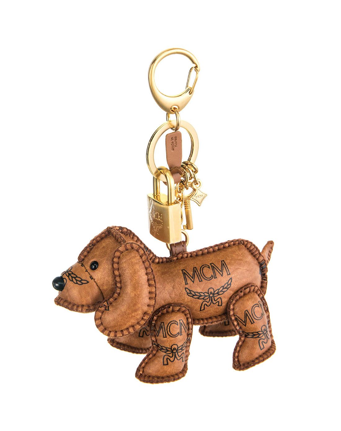> mcm 小狗公仔钥匙扣